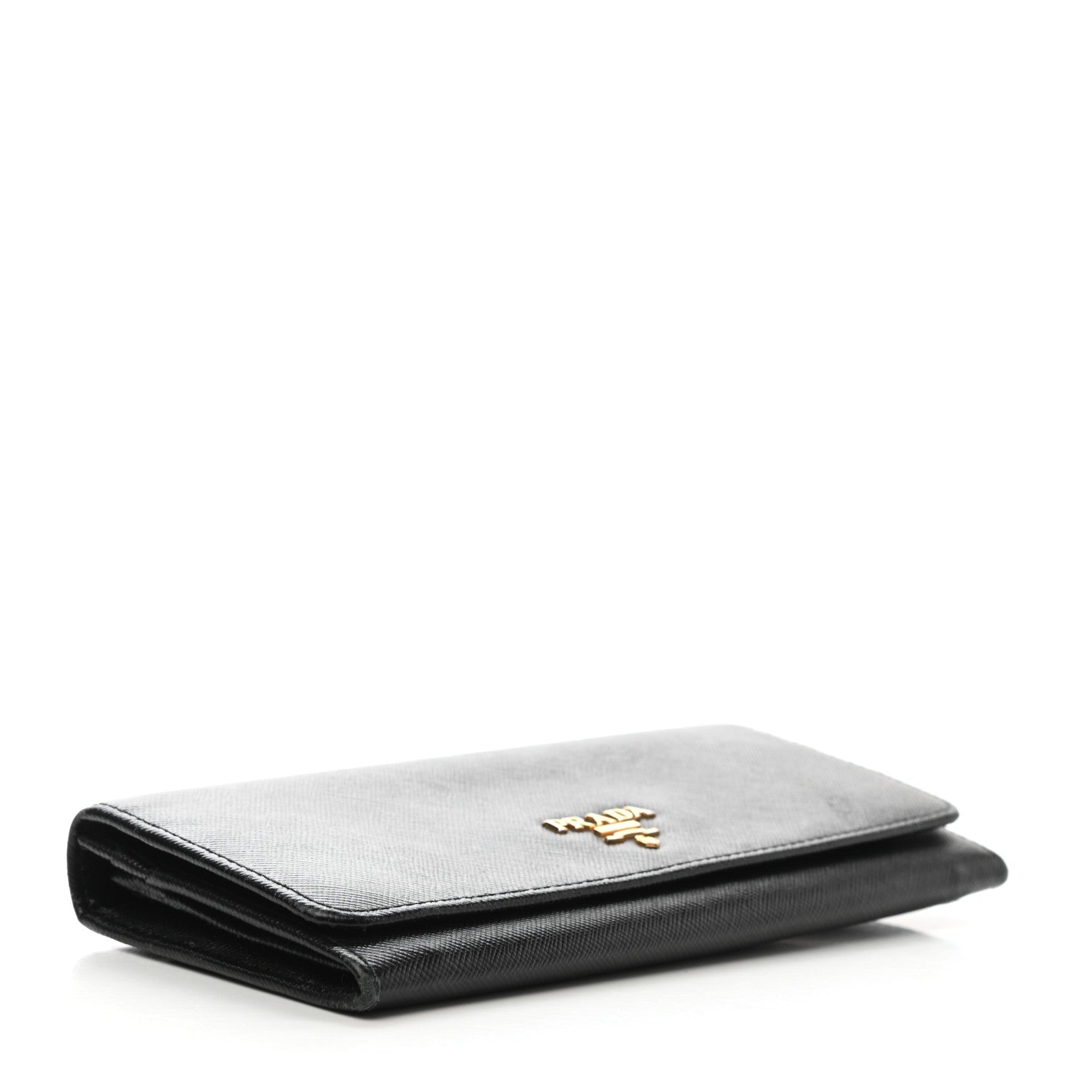 Prada Saffiano Metal Continental Flap Wallet Black 4 of 6