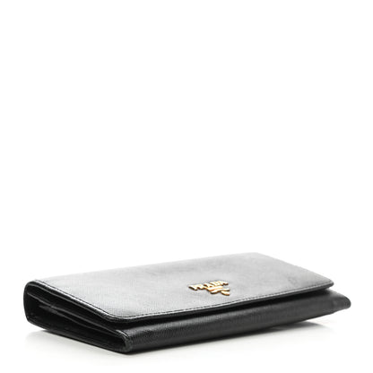 Prada Saffiano Metal Continental Flap Wallet Black 4 of 6