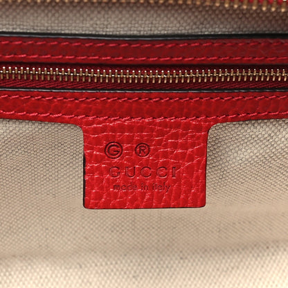 Gucci Dollar Calfskin Medium Soho Top Handle Satchel Hibiscus Red 6 of 7