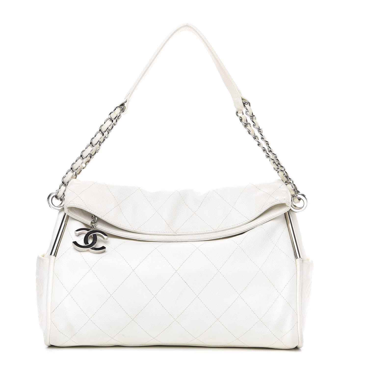 Chanel Lambskin Stitched Medium Ultimate Soft Tote White 1 of 11