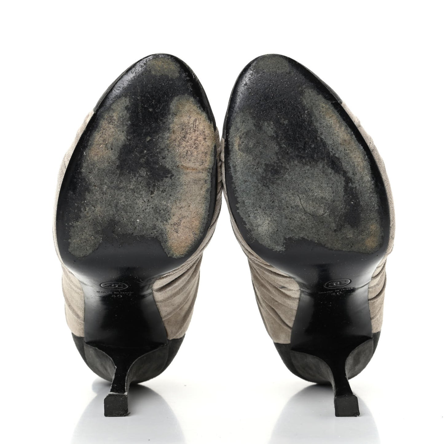 Suede Cap Toe Camellia Short Boots 40 Grey