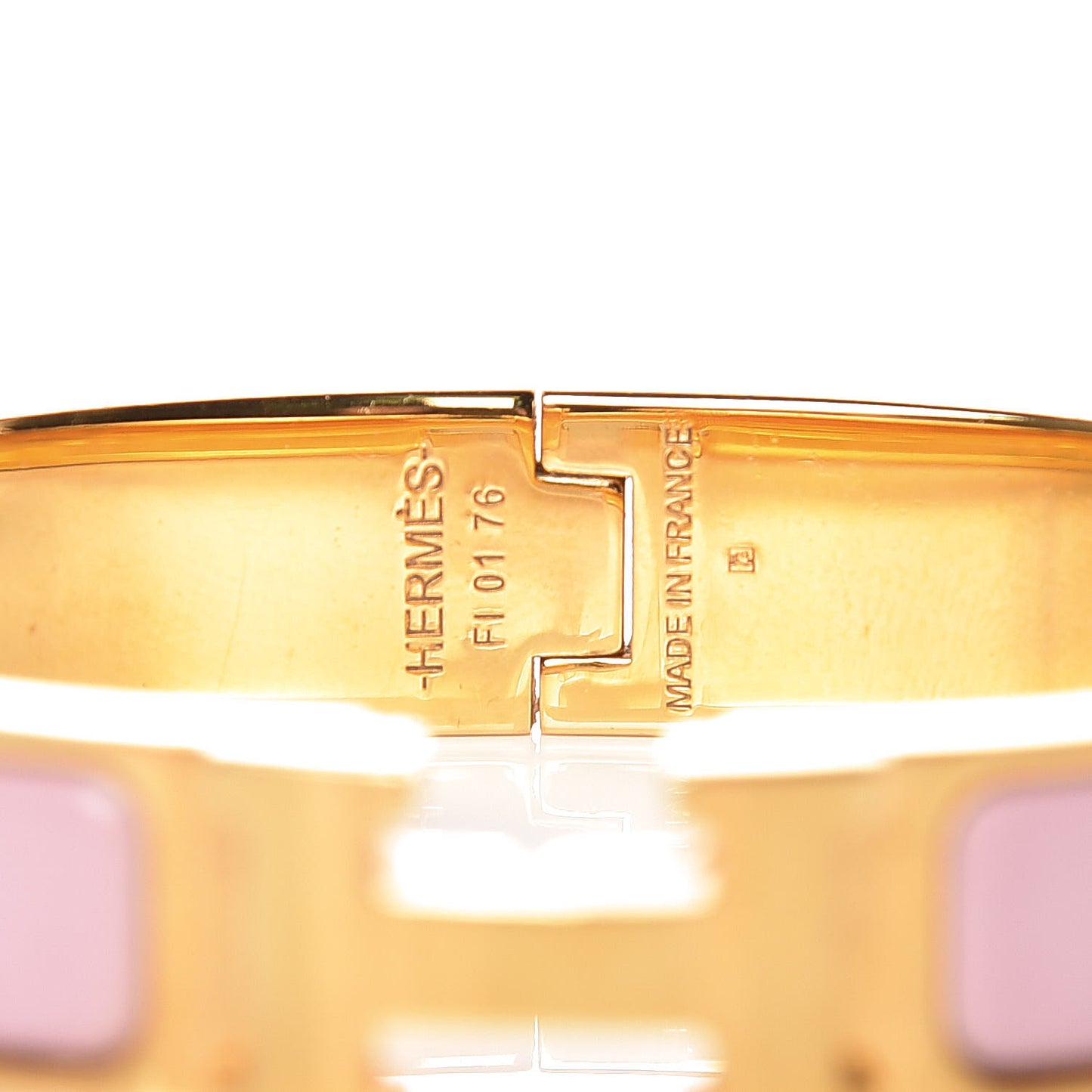 Enamel Narrow Clic Clac H Bracelet PM Rose Nacarat