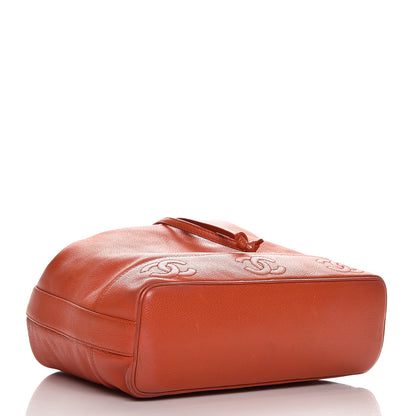 Chanel Caviar CC Drawstring Shoulder Bag Orange 4 of 16