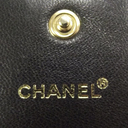 Chanel Leather Chocolate Bar Quilted Tri-Fold Wallet Black 8 of 11