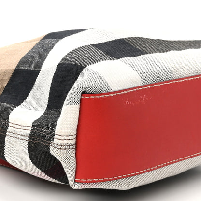 Burberry Canvas Mega Check Medium Tottenham Brit Tote Cadmium Red 8 of 9