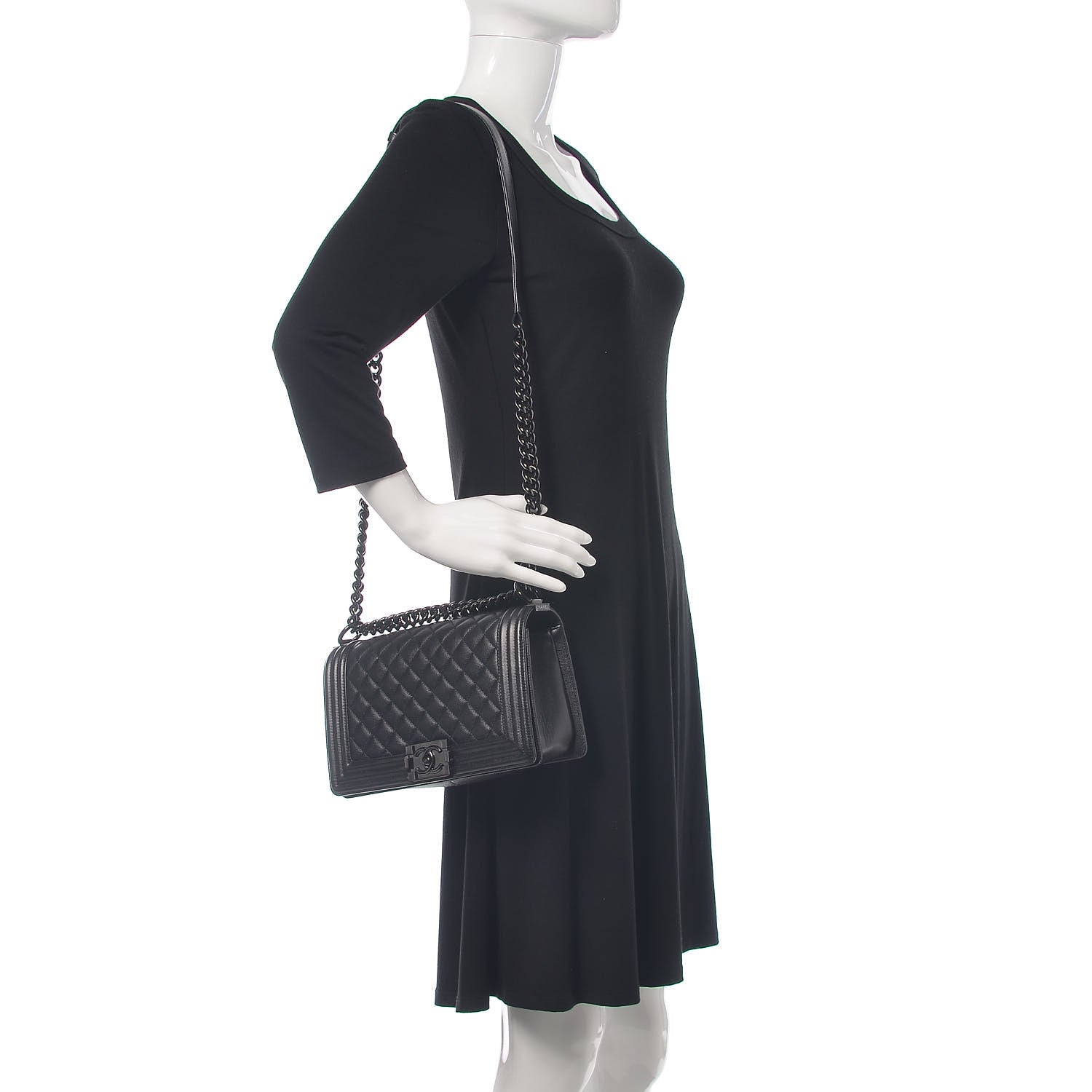 Chanel Caviar Quilted Medium Boy Flap So Black 2 of 12