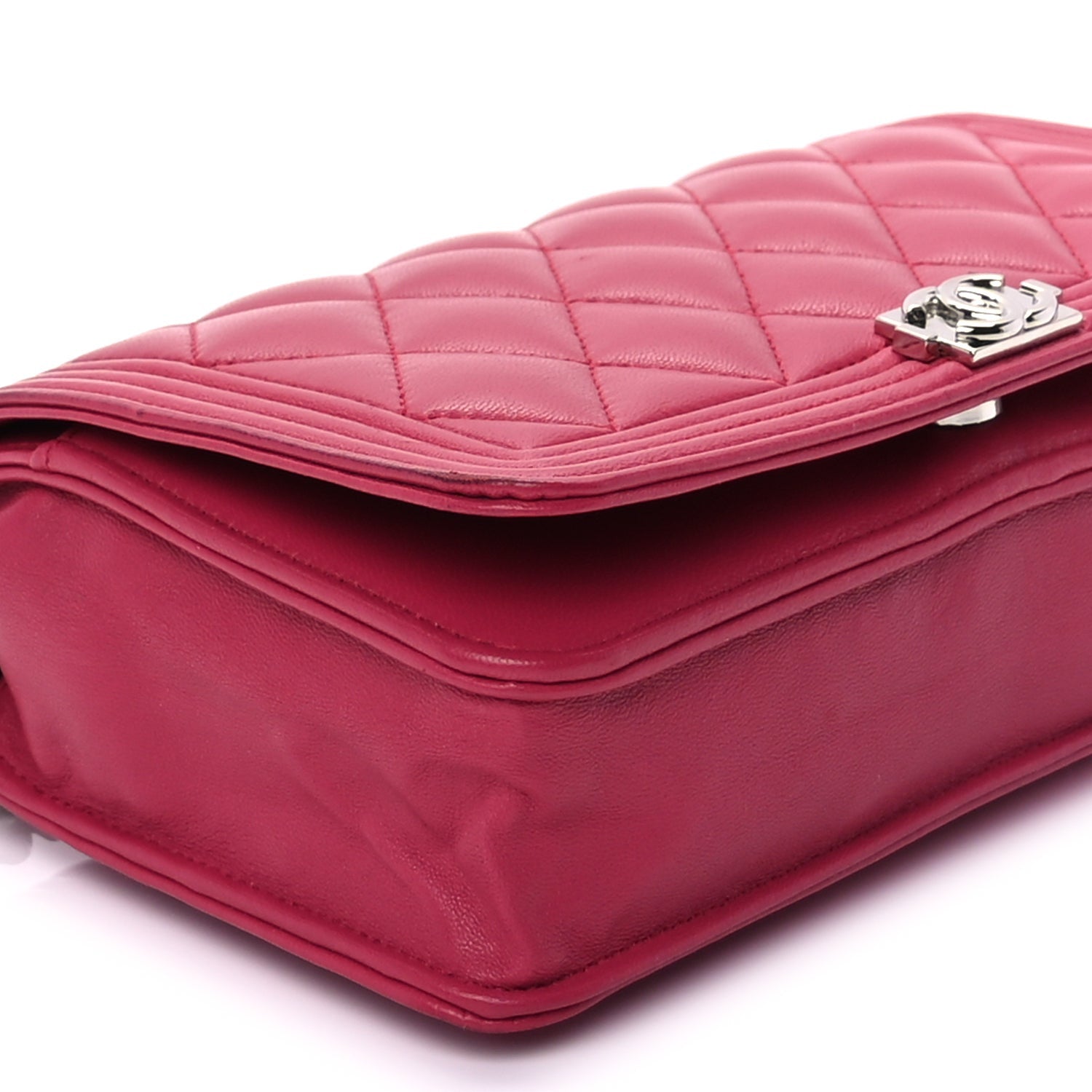 Chanel Lambskin Quilted Boy Wallet On Chain WOC  Pink 8 of 8