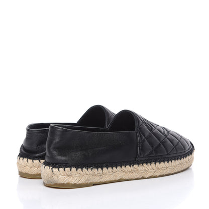 Chanel Lambskin Quilted CC Espadrilles 37 Black 4 of 9