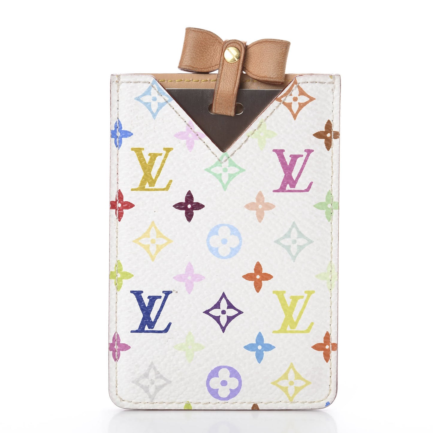 Monogram Multicolor Mirror and Case Pouch White