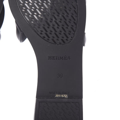 Hermes Rubber Aloha Sandals 39 Black 6 of 12