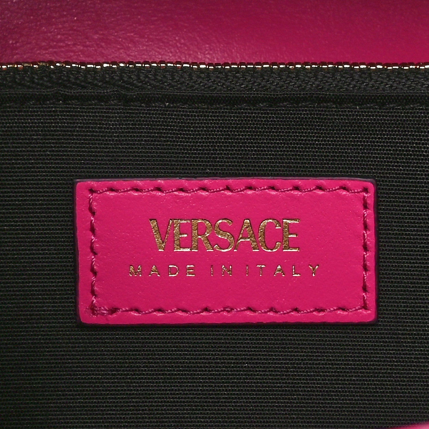 Versace Tweed Quilted Medusa Wallet on Chain Crossbody Pink Blue 6 of 7