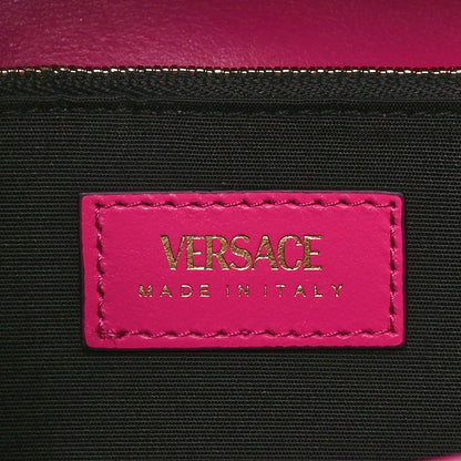 Versace Tweed Quilted Medusa Wallet on Chain Crossbody Pink Blue 6 of 7