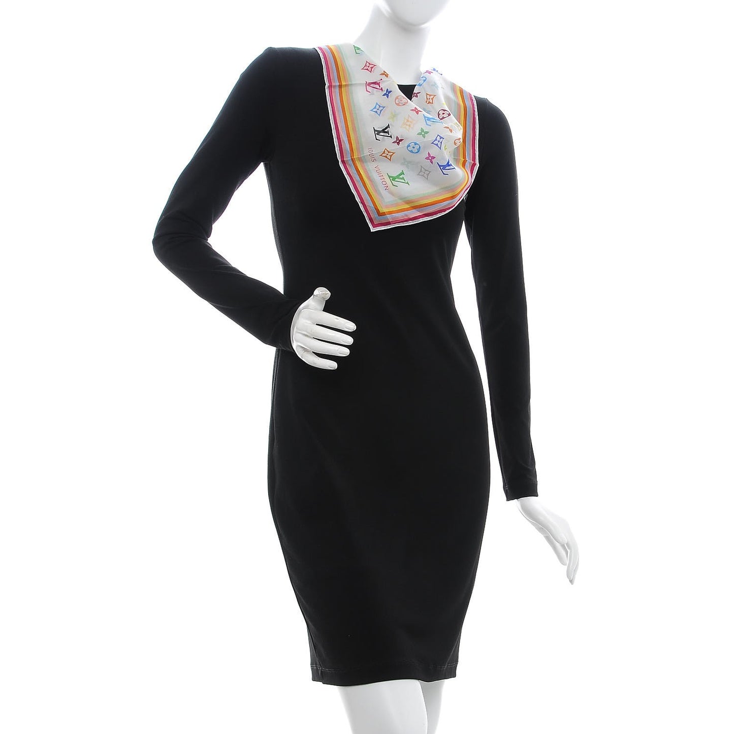 Silk Multicolor Square Scarf White