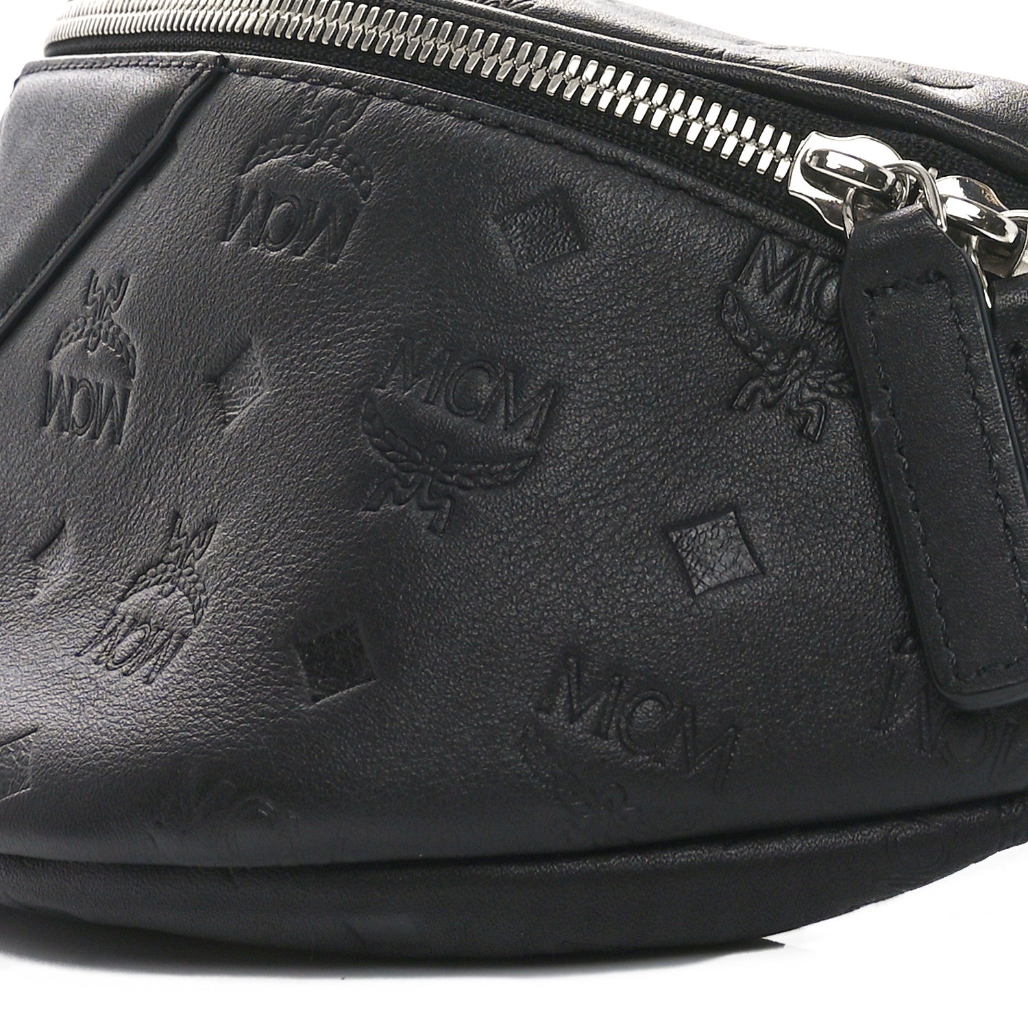 MCM Calfskin Ottomar Monogram Fursten Belt Bag Black 9 of 9