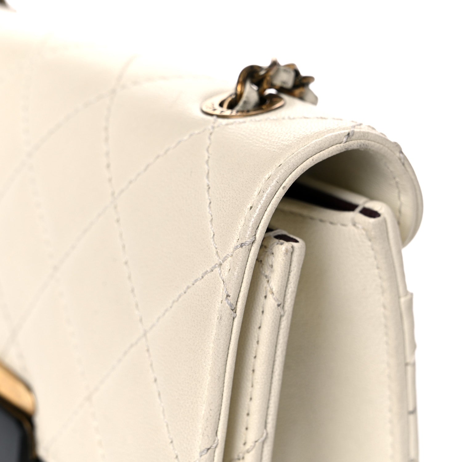 Chanel Sheepskin Quilted Mini Beauty Lock Flap White 18 of 23