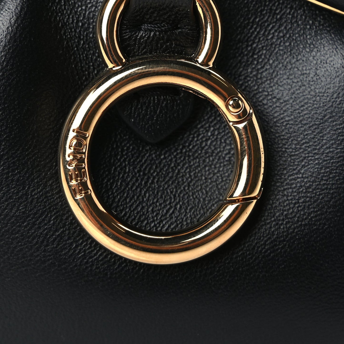 FENDI Shiny Nappa Nano  First Bag Charm Black