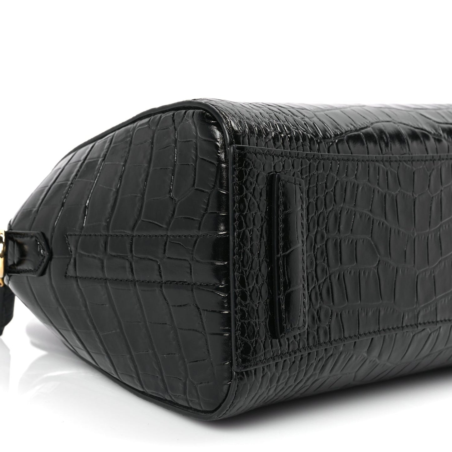 Calfskin Crocodile Embossed Mini Antigona Black