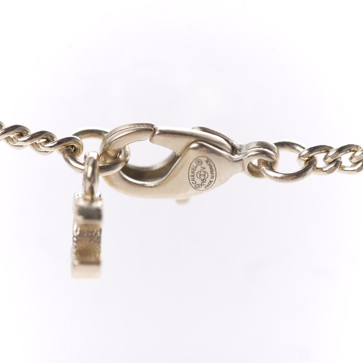 Pearl CC Pendant Necklace Gold