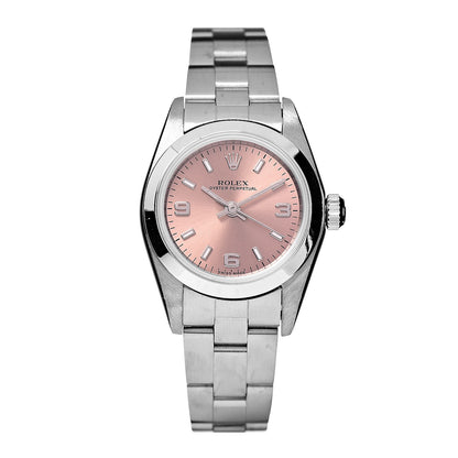 Rolex Stainless Steel 24mm Oyster Perpetual Watch Pink 76080 1 of 8