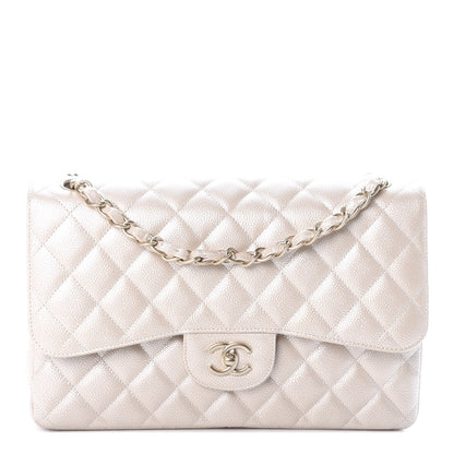 Chanel Pearly Caviar Quilted Jumbo Double Flap Light Beige 1 of 11