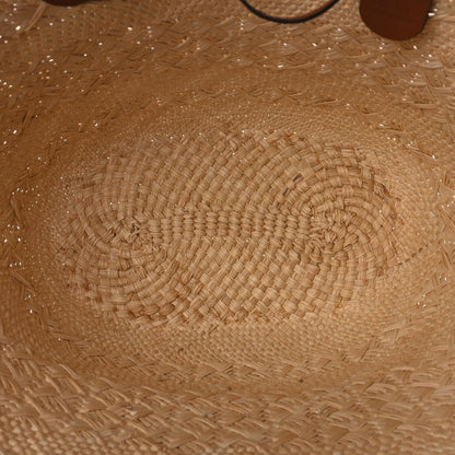 Loewe Calfskin Raffia Paulas Ibiza Medium Anagram Basket Tote Bag Natural Tan 4 of 7