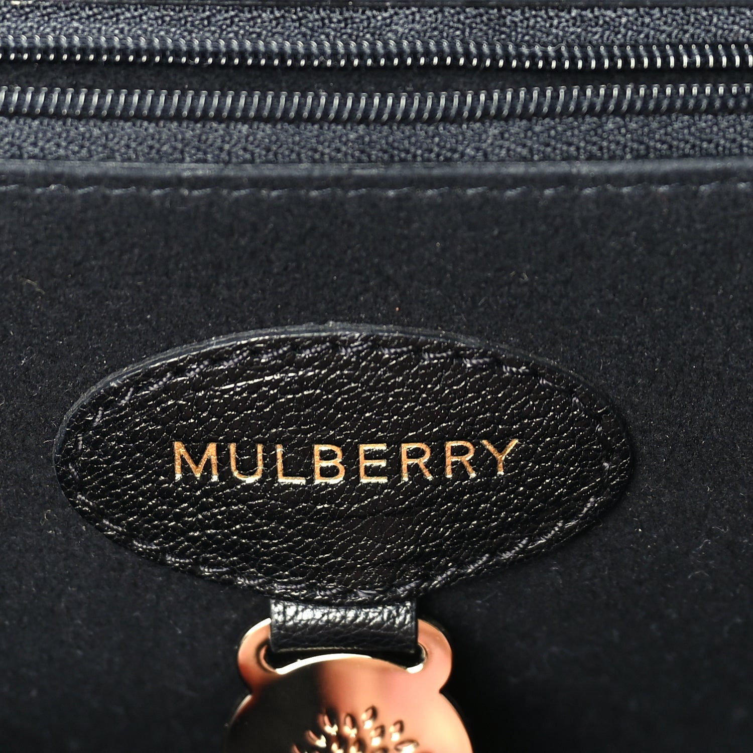 Mulberry Glossy Goatskin Medium Lily Flap Black 5 of 8