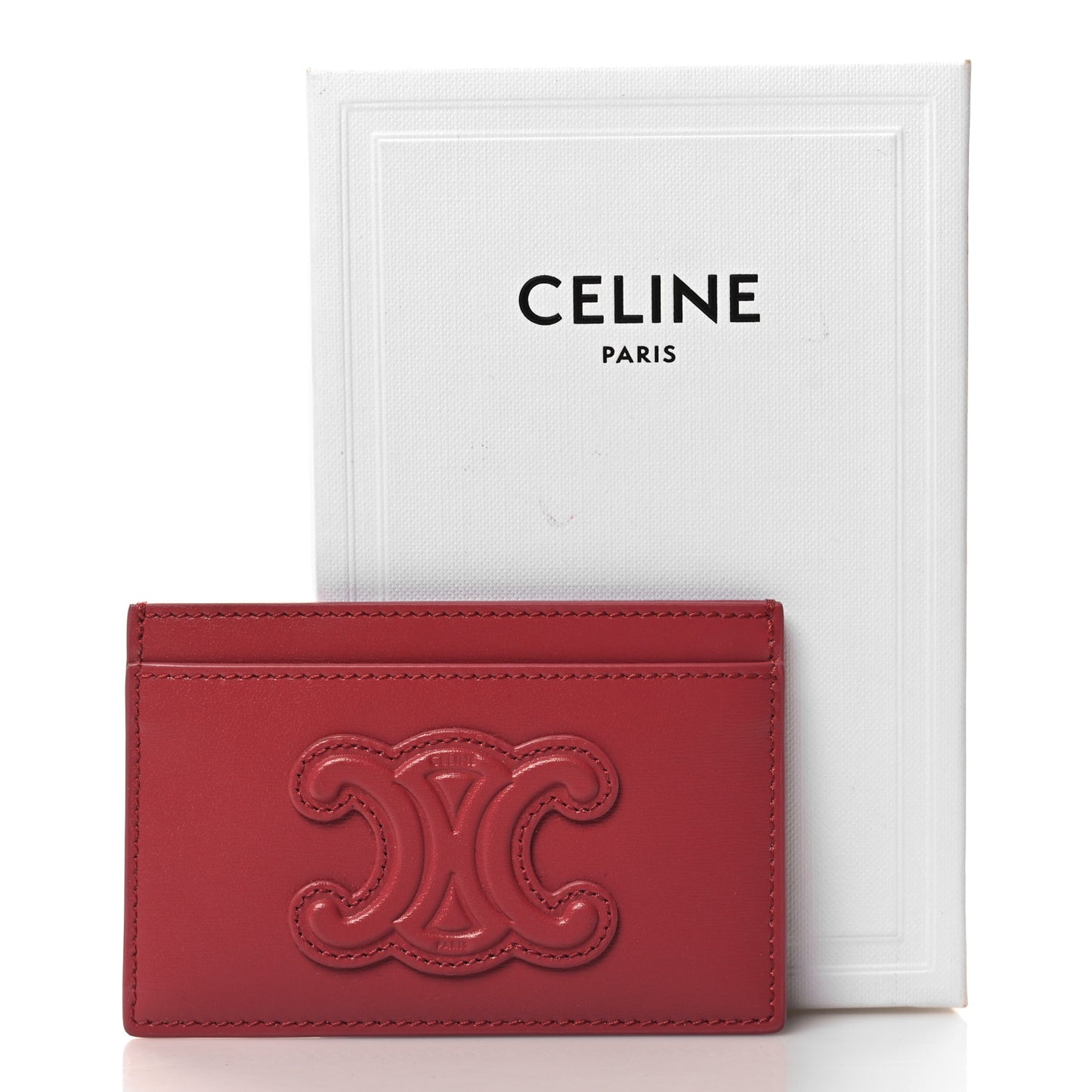 Smooth Calfskin Cuir Triomphe Card Holder Lipstick