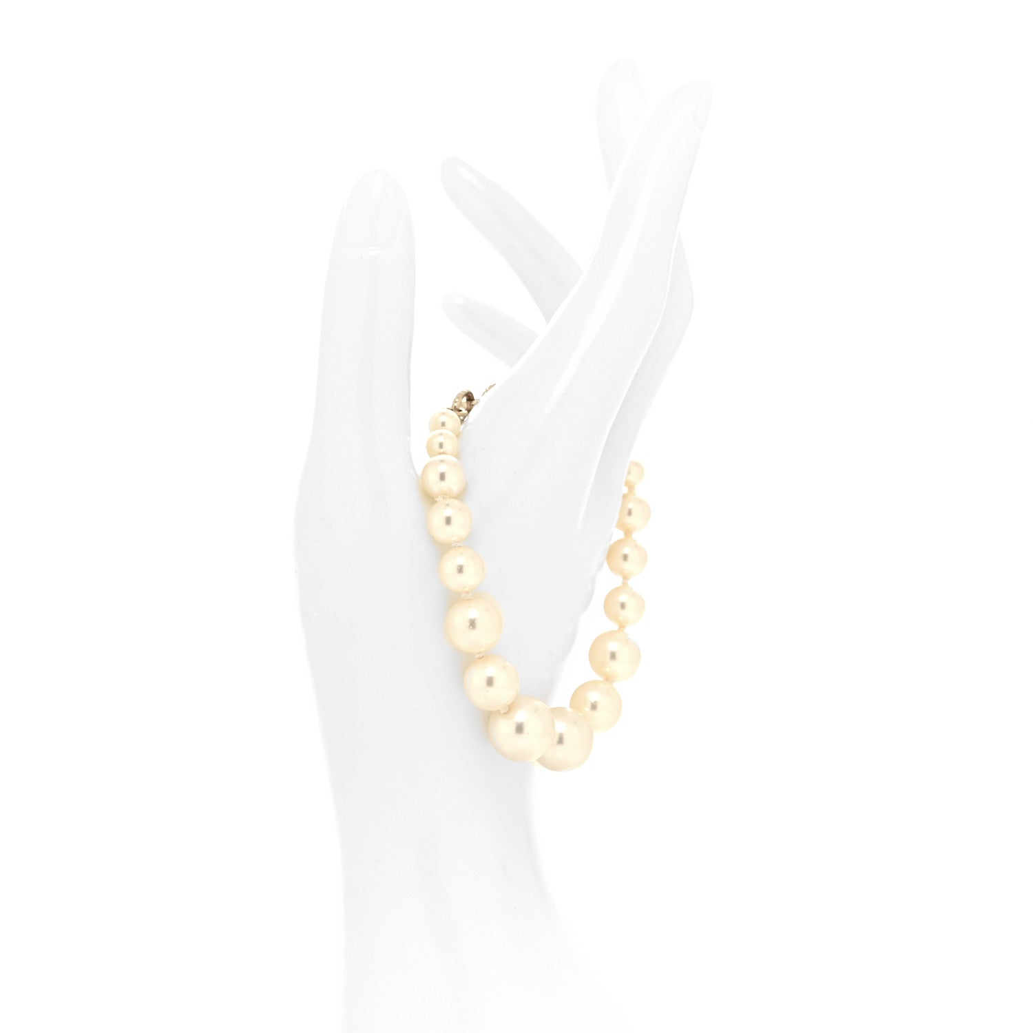 Chanel Pearl Crystal CC Bracelet Gold 2 of 6