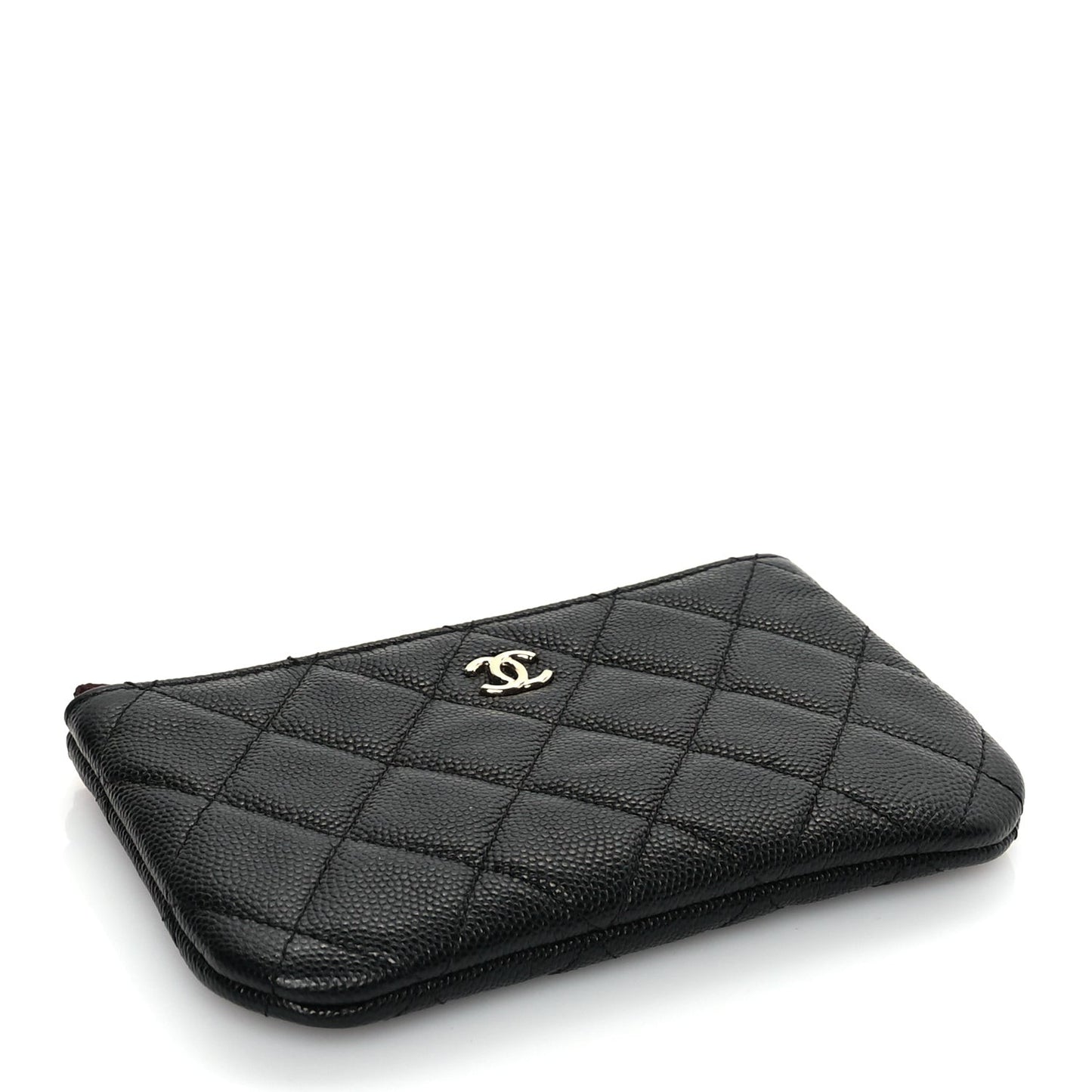 Caviar Quilted Small Cosmetic Case Black