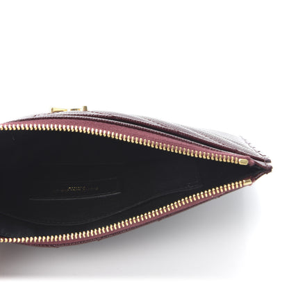 Saint Laurent Grain De Poudre Matelasse Chevron Monogram Bill Pouch Amaranto 4 of 9