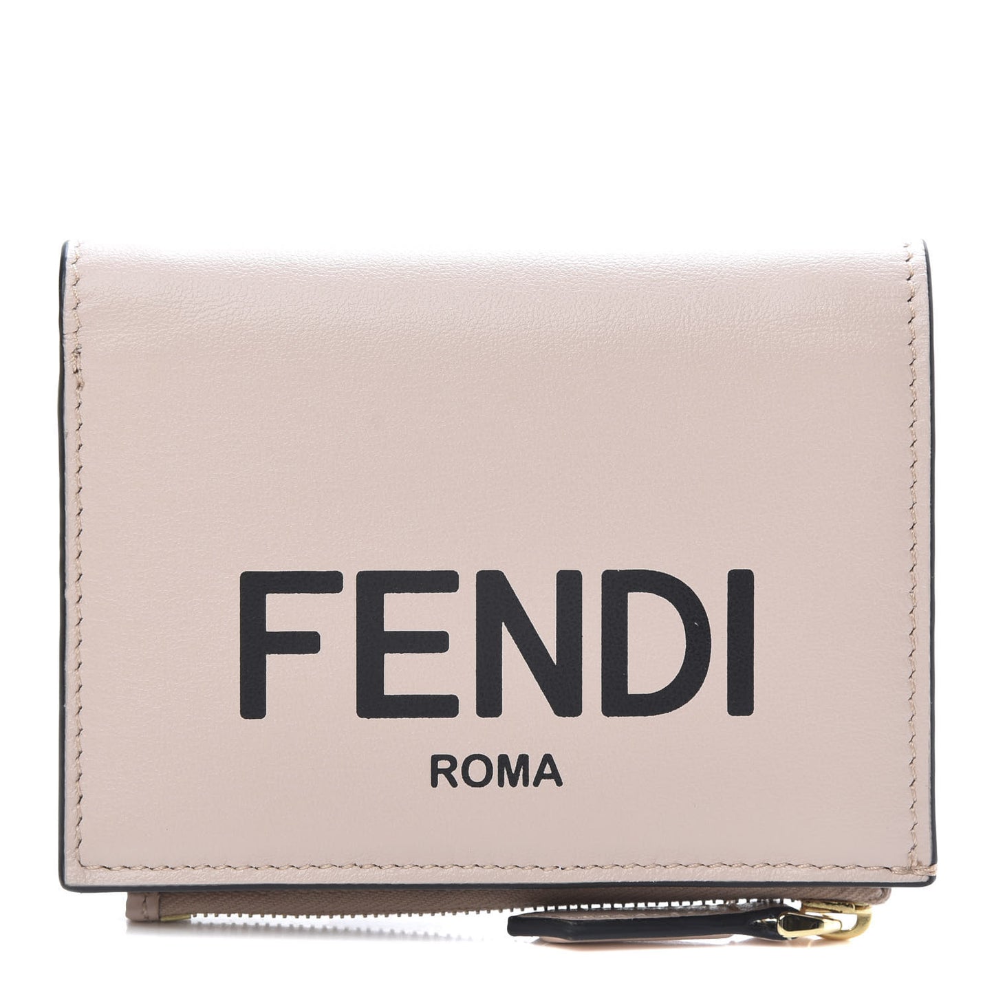 Vitello Fluffy Logo Medium Wallet Rosa Quarzo Black