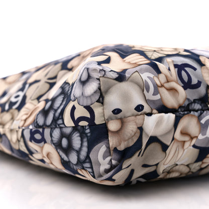 Chanel Nylon Cat Emoticon Tote Navy Gold 8 of 10