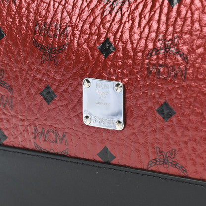 MCM Metallic Visetos Medium Hobo Bag Scooter Red 5 of 5