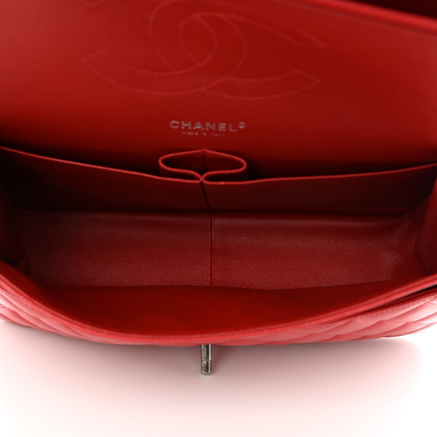 Caviar Quilted Jumbo Double Flap Red