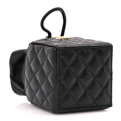 Chanel Calfskin Quilted Mini Drawstring Bucket Bag Black 3 of 10