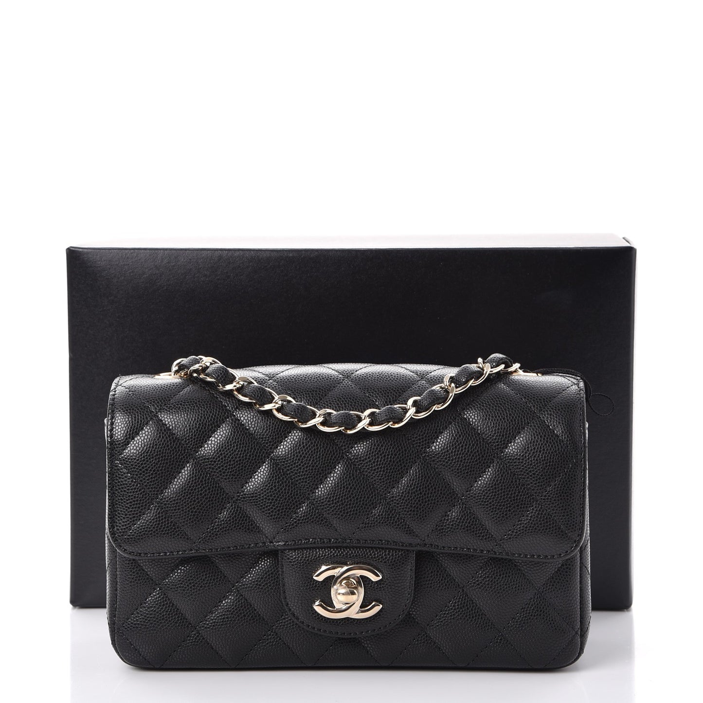 Caviar Quilted Mini Rectangular Flap Black