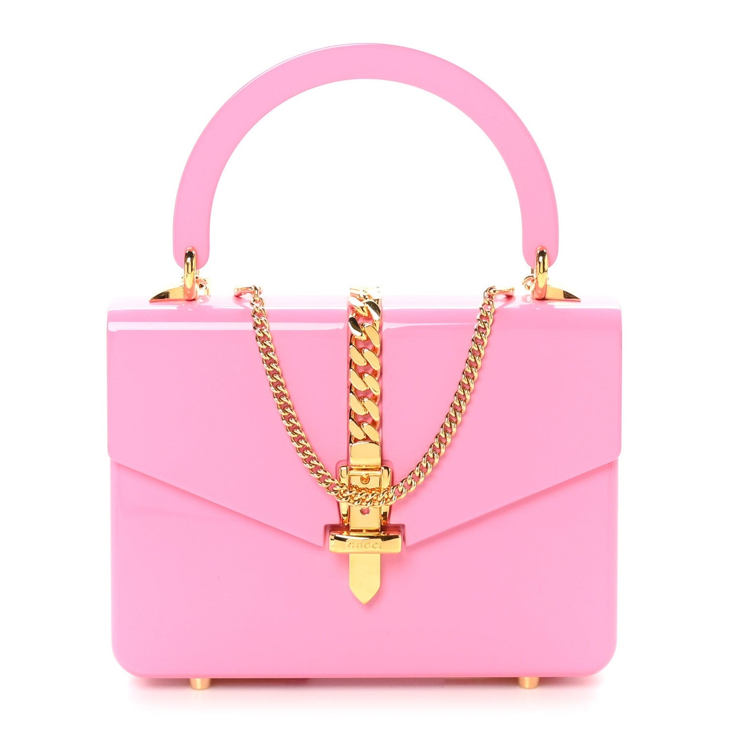 Plexiglass Mini Sylvie 1969 Top Handle Bag Pink