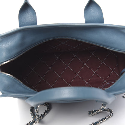 Chanel Caviar Quilted Deauville Bowling Bag Blue 5 of 12