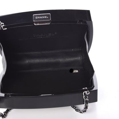 Chanel Plexiglass Compact Box Clutch Black 5 of 9