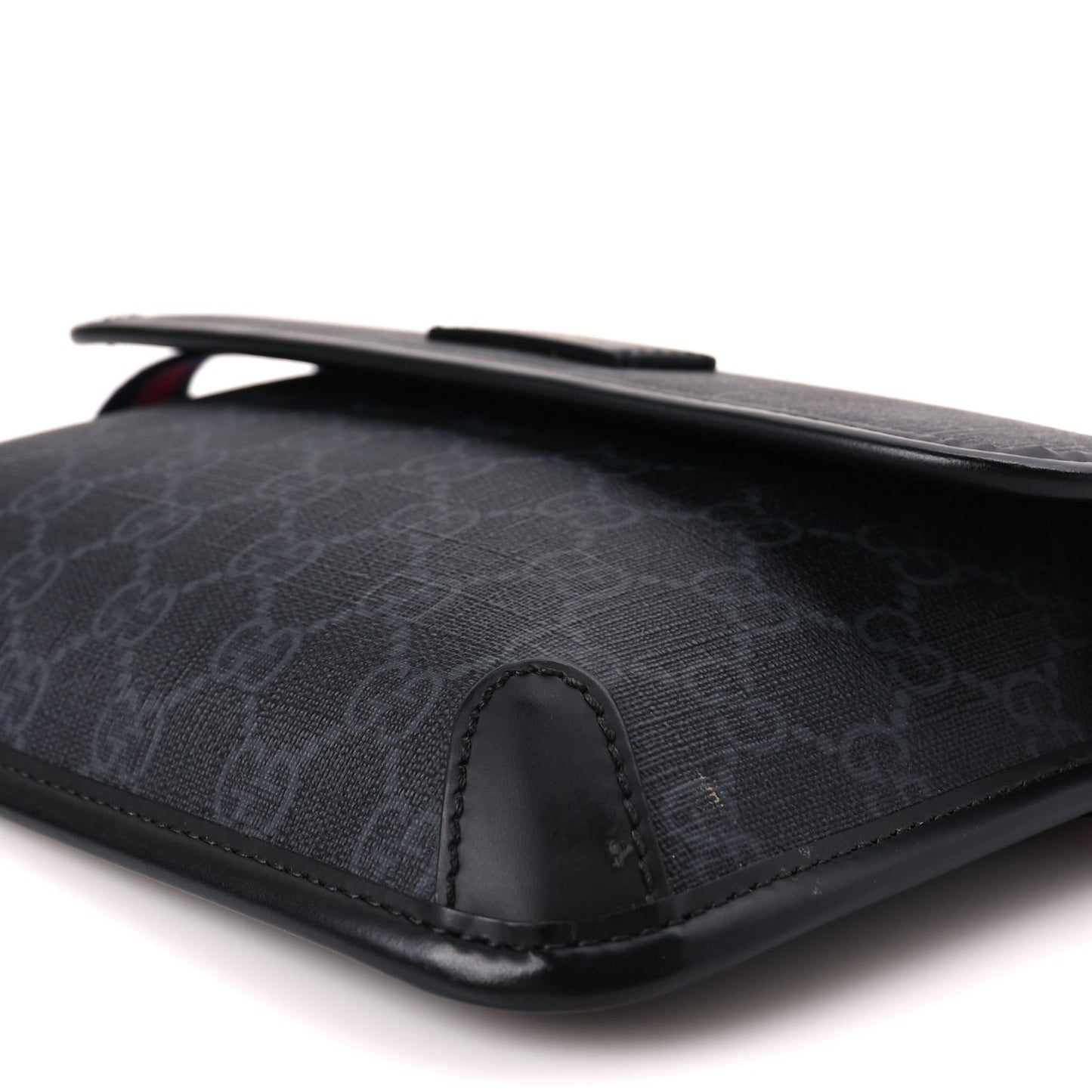 GG Supreme Monogram Web Slim Belt Bag Black Grey