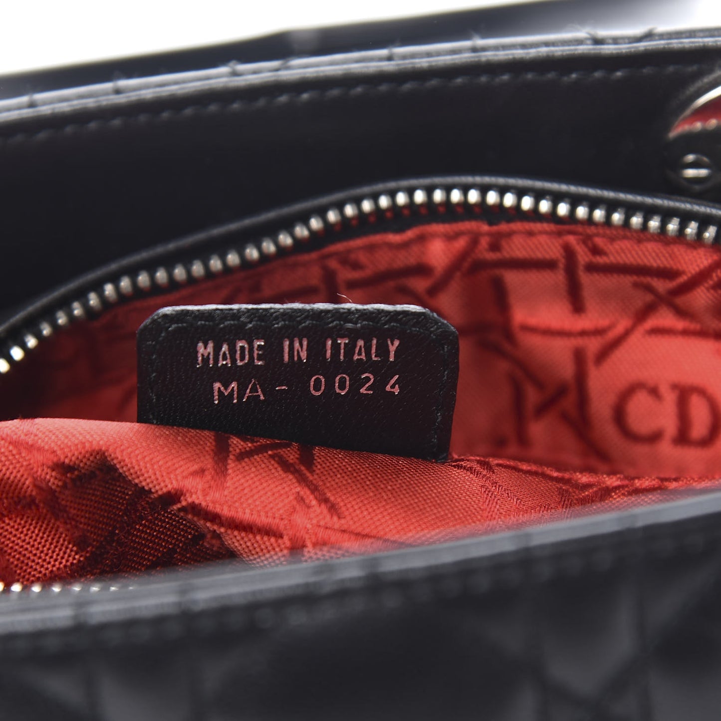 Lambskin Cannage Medium Lady Dior Black