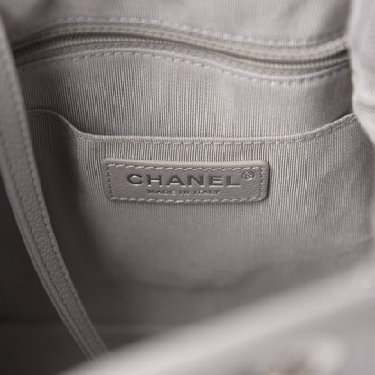 Chanel Caviar Quilted Small Chain Bucket Bag Light Gray 5 of 10