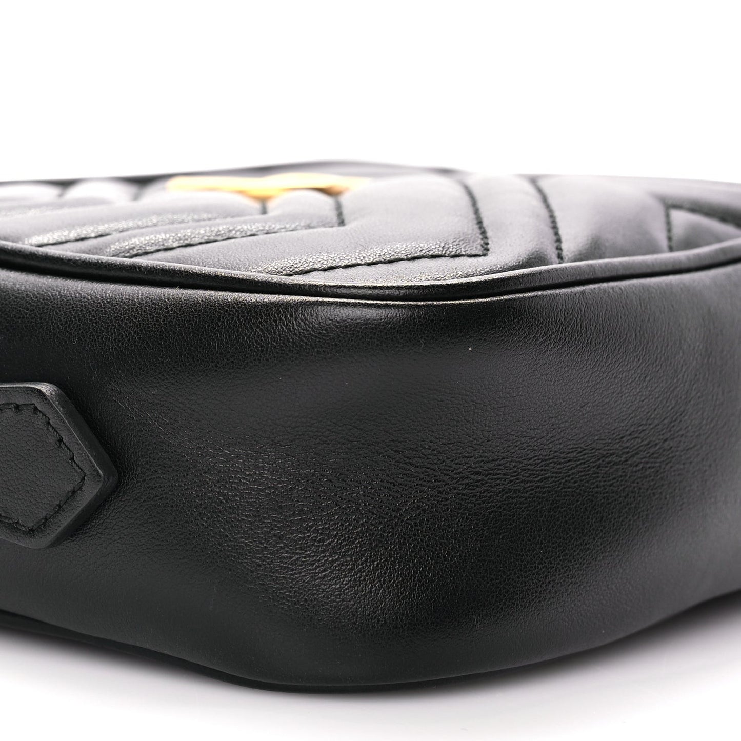 Calfskin Matelasse Mini GG Marmont Chain Shoulder Bag Black