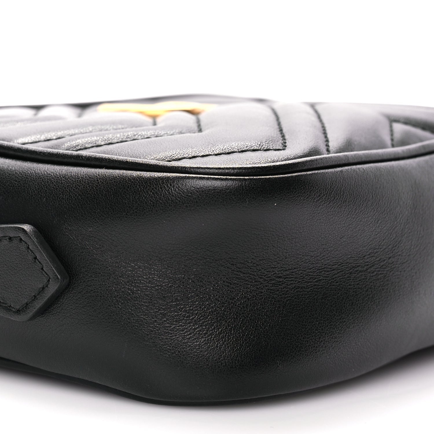 Gucci Calfskin Matelasse Mini GG Marmont Chain Shoulder Bag Black 6 of 7