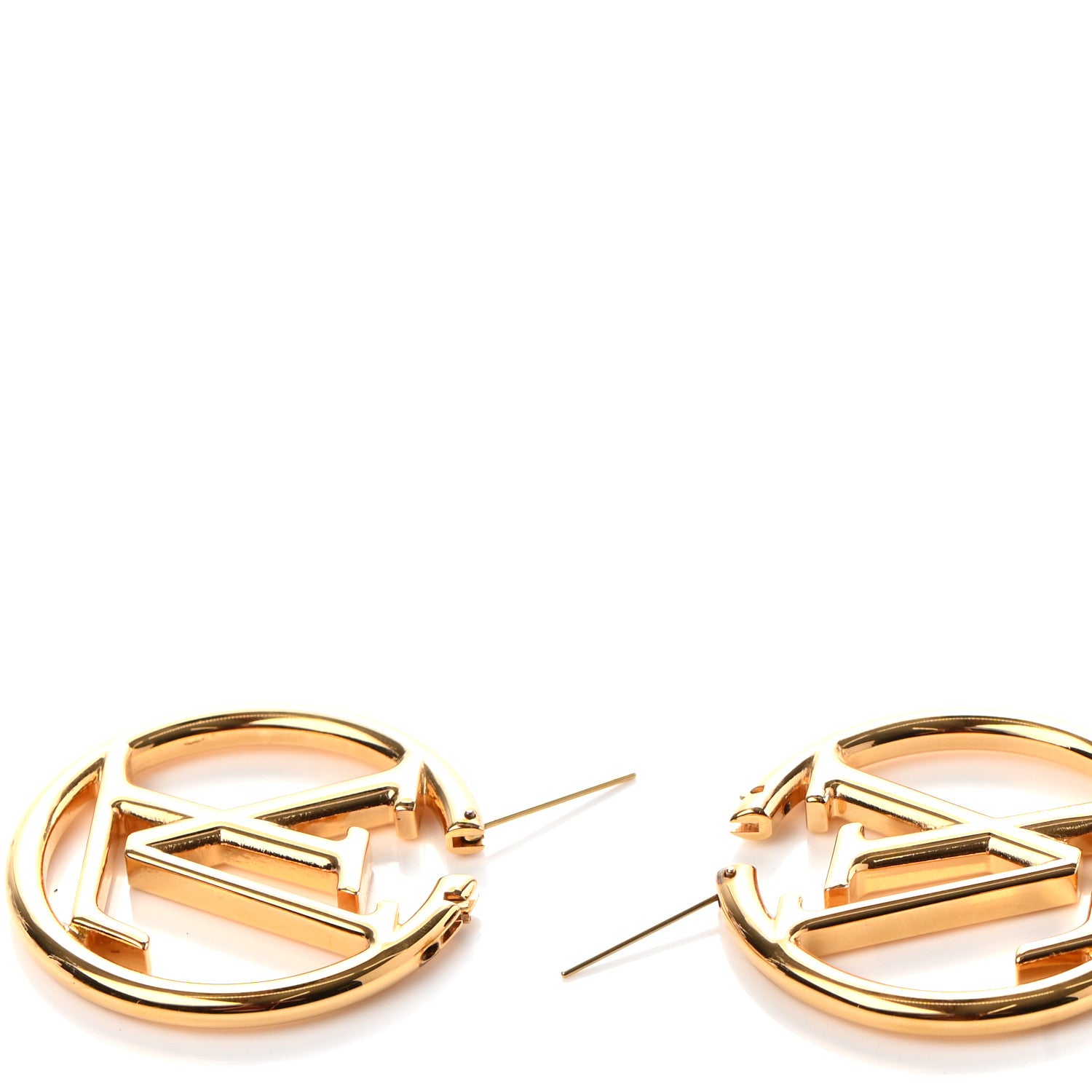 Louis Vuitton Metal Louise Hoop Earrings Gold 5 of 5