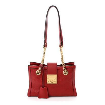 Gucci Guccissima Small Padlock Tote Red 1 of 11