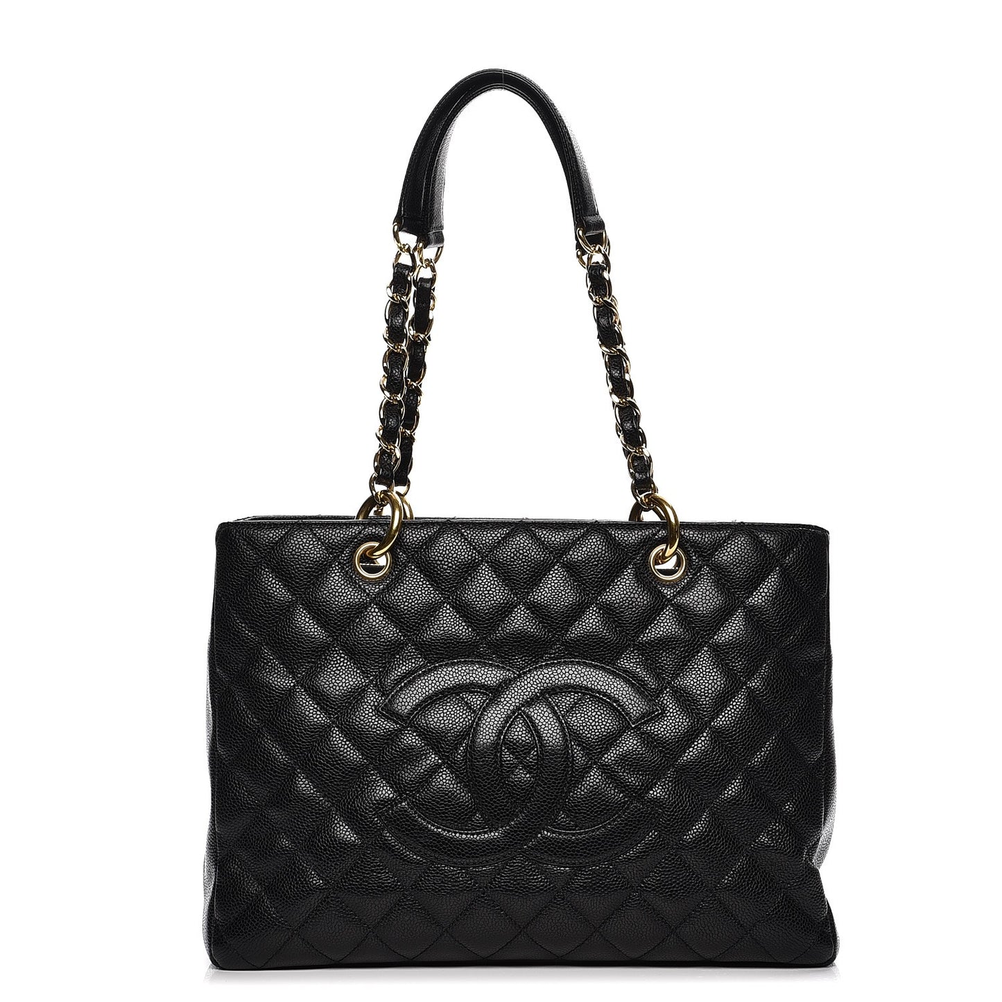 Caviar Quilted Grand Shopping Tote GST Black