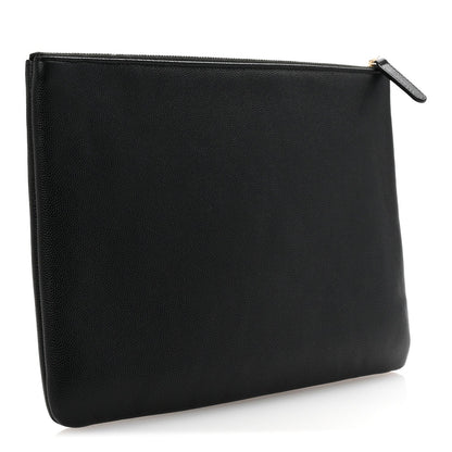 Chanel Caviar Studded Medium Deauville Pouch Black 3 of 7
