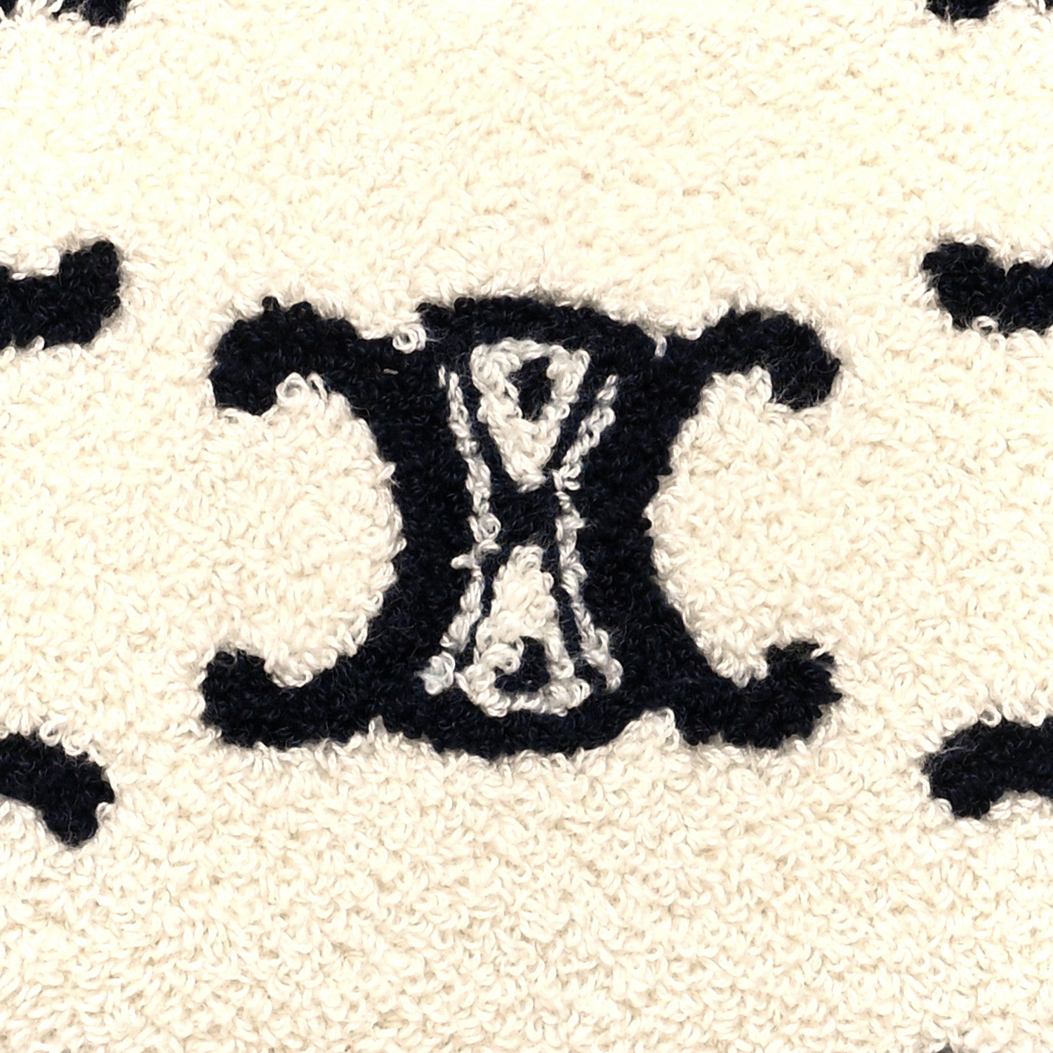 Celine Bouclette Embroidered Ava Triomphe Shoulder Bag Navy Tan 8 of 10