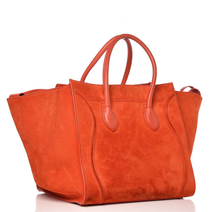 Celine Nubuck Medium Phantom Luggage Bright Orange 3 of 12